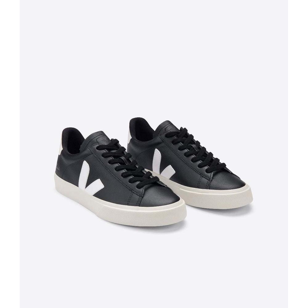 Veja CAMPO CHROMEFREE Women's Low Tops Sneakers Black/White | NZ 595HAP